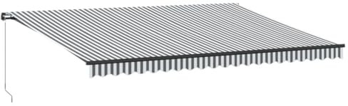 vidaXL Markise Manuell mit LEDs Anthrazit & Weiß 500x300 cm, Markisen, Markise ausfahrbar, Manuelle Markise, Markise einziehbar, Markise manuell