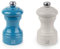 Peugeot Bistro Pepper and Salt Mill Set, 4in - Beechwood Mills with Adjustable Grinding - For Peppercorns and Rock Salt, Corrosion-Resistant - Essential Kitchen Tools (Blue/Ivory)