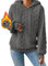Yeenily Felpa Donna con Cappuccio Elegante Hoodie Giacca in Pile Manica Lunga Caldo Sweatshirt Autunno Invernale Oversize Maglione (Grigio Scuro, XXL)