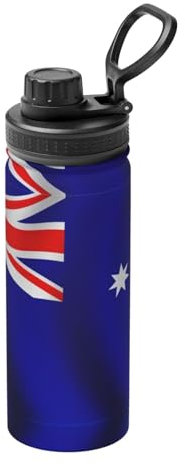 Australian Flag Print Vacuum Insulated Sports Water Bottle,18 Oz Stainless Steel Water Bottle for Gym Home Sports