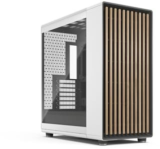 Fractal Design North XL RC Chalk White TG Clear - PC Case for Reverse Connector Motherboards - Includes 3 x 140 mm Fans - Type-C USB - RC ATX Full Tower Case