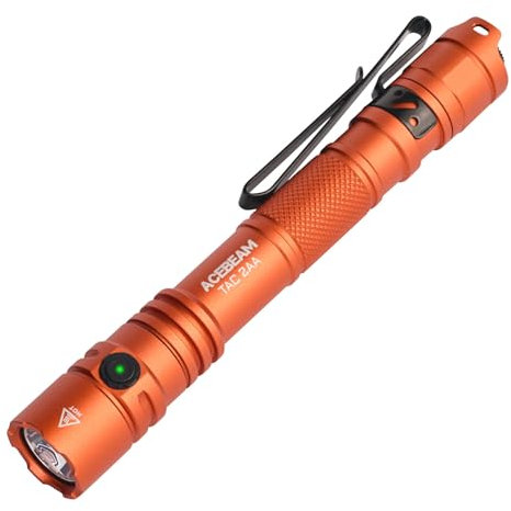 ACEBEAM TAC 2AA EDC Taktische Taschenlampe mit zwei Modi, aufladbar, 1600 Lumen, LED Taschenlampe extrem hell mit Doppelschalter, superhelle kleine Taschenlampe für Notfälle, Camping, Zuhause