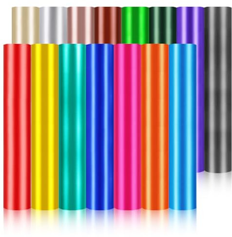 TECKWRAP Matte Metallic Chrome Adhesive Craft Vinyl Matte Permanent Vinyl Precut Sheets 12 x 12 15 Sheets/Pack for Craft Cutters,Sign Plotters