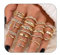 GlamRays Gold Ringe Set für Frauen, Zierliche Einfache Modebewusste Cute stapelbare Fingerringe Pack, stapelbares Schichtes auf Daumen und Mittelhandgelenk, gemischte Größen