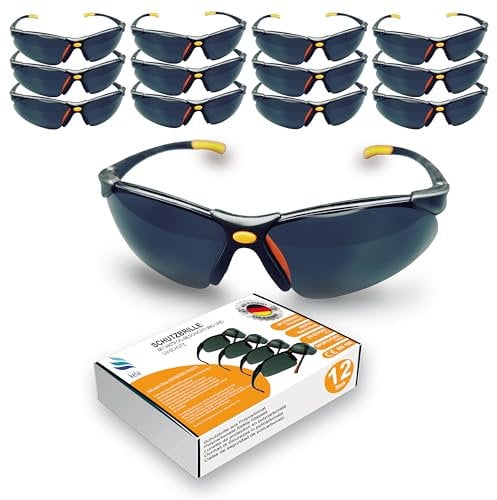 kela 12er Pack PREMIUM Schutzbrillen Sportbrille SPRINTER I 100% Made in Germany | getönte splitterfreie kratzfeste Arbeitsschutzbrille mit Anti Fog und UV-Beschichtung EN170 EN172 I Fahrradbrille