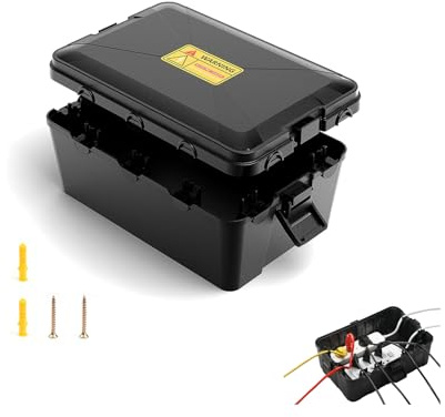 SRJQXH Wasserdichte Kabelbox - IP54 Kabelschutz Aussenbereich丨32 x 21,2 x13,2cm Outdoor Kabelbox, Elektrobox Wasserdicht Aussen mit Großer Kapazität, Garten und Familie Schützen Steckdose
