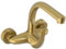 VALAZ Grifo Cocina Pared Oro Mate 15cm | Grifos de Cocina Fregadero Monomando, Ahorro de Agua, Alta Presión, Giratorio | Instalación Fácil y Rápida | Latón, Elegante, Acero Inoxidable, Redondo