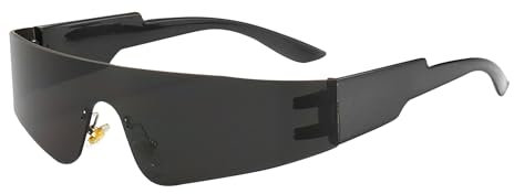 Schnelle Brille Rave,rave brille,Sonnenbrille Partybrille Alien,Futuristische Space Techno,Brillen Coole Set,Damen Glasses Kostüm,Party Schnell,Verspiegelte,Blitz Die,Chnelle Mit Apfelform Artybrille