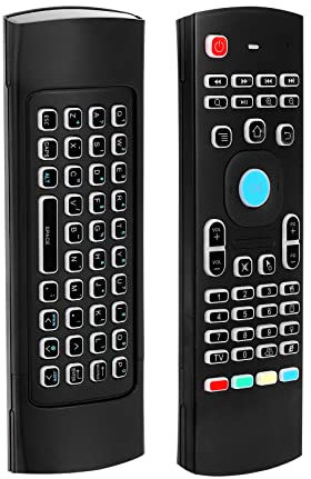 jiyaohui - Ratón de aire para caja de televisión Android, mini teclado inalámbrico con control remoto de aire y ratón con retroiluminación RGB MX3 Pro IR Aprendizaje