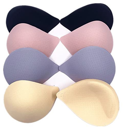 Trssorm Inserti per Reggiseno, 4 Paia di Inserti Rimovibili per Coppe Sportive da Donna, Inserti per Bikini e Costumi da Bagno