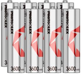 PHOTOOLEX Rechargeables Piles AA (Lot de 8), 3600mWh Double A Pile 1,5V Lithium AA/HR6 Batteries Rechargeables 1600 + Cycles Haute Performance et Longue Durée avec Boîte de Stockage