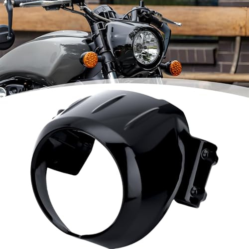 Motorrad-Scheinwerferblende, Verkleidungsabdeckungen für Indian Scout Sixty '2015+ Bobber Twenty Rogue 2018–2023 Scheinwerfer-Visier-Außenverkleidungsteile (lebendiges Schwarz)