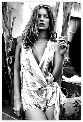 hsqxidhz Kate Moss Poster auf Leinwand, Schlafzimmer, Dekoration, Landschaft, Büro, Raumdekoration, Geschenk, 30 x 45 cm