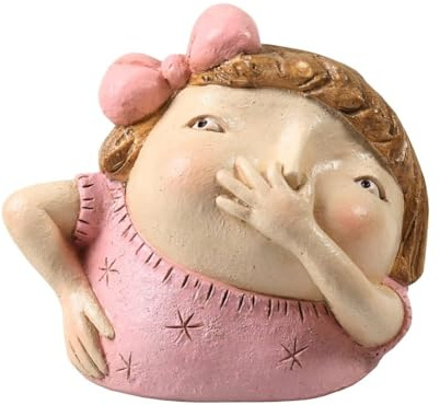 Ayfunkey 1 PCS Girl Holding Nose Bathroom Statue, Resin Ornament Gifts Funny Girl Bathroom Decor Bathroom Shelf Sitters