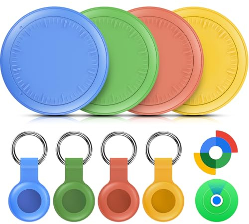 Air Tracker Android e IOS, 4 Pezzi Android Smart Tracker Tag Compatibile con Apple e Google Funzioni Trova Dov'è, Bluetooth Localizzatore Trova oggetti Chiavi per Chiavi/Bagagli/Valigie/Portafogli