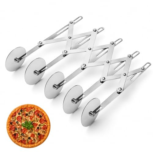 5 Wheel Pizza Cutter,Food Grade Stainless Steel Pastry Cutting Wheel