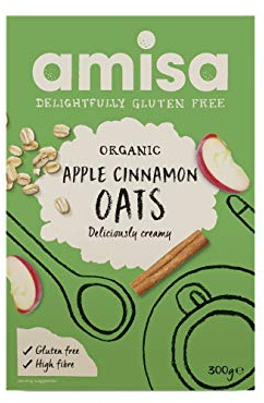 Amisa Organic Porridge Oats with Apple and Cinnamon 300g (Pack of 3)