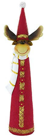 EGLO Stand Figur Rentier Schal Advents Zeit Weihnachten rot weiß gold braun Strick Dekoration 41265