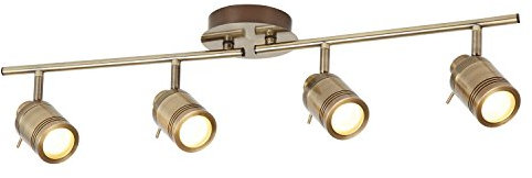 Searchlight Samson - 4 Licht Badezimmer Deckenstrahler Bar Antik Messing IP44, GU10