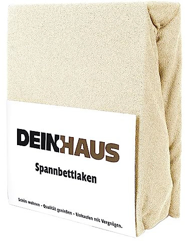 dein.haus, lenzuolo in spugna con angoli elasticizzati, lenzuola 120x200, lenzuolo lettino, in cotone, colorato, Cotone, natur