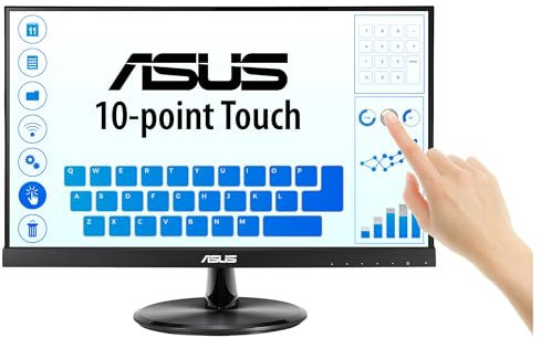 ASUS VT229H - 21,5 Zoll Full-HD Touch Monitor - 10 Punkt Multi-Touch, Flimmerfrei, Blaulichtfilter, 60 Hz, 16:9 IPS Panel, 1920x1080 - HDMI, D-Sub, Vesa 100x100