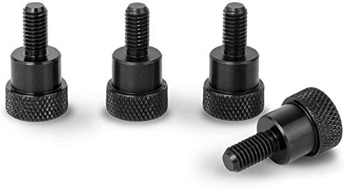 PrecisionGeek Tornillo Para Pulgar de Hombro de Aluminio Negro M4 x 10mm L-20mm 4pz