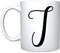iTRONiK Italic Alphabet Mug Letter Mugs Initial Coffee Cup Birthday Fathers Day Mothers Day Gift (J)