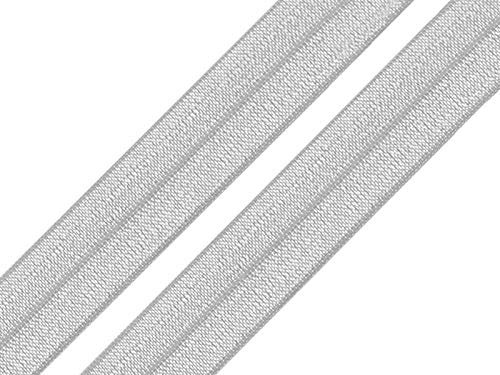 maDDma 1m Falzgummi 20mm Faltgummi elastisches Einfassband Schrägband Saumband Farbwahl, Farbe:lichtgrau