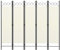 vidaXL Raumteiler Klappbar Freistehend Trennwand Paravent Umkleide Sichtschutz Spanische Wand Raumtrenner 5-TLG. Weiß 200x180cm Eisen Stoff