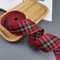 Egurs 12 Meter Kariert Juteband Plaid Bänder Geschenkverpackung Geschenkband Weihnachts Drahtbänder Basteln Dekoration,Draht an der Seite Rot-Schwarz-Lila kariert 5cm
