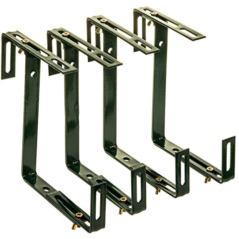 SIDCO Blumenkastenhalter 4 x Balkonkastenhalter Blumenkastenhalterung grün