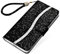 Tiyoo Phone Case for iPhone 7 Plus/8 Plus Flip Case Bling Glitter Sparkle Case, 3D Sequins Leather Wallet Cover with Magnetic Closure, Support Stand and Card Slots, with Lanyard Strap (Black)