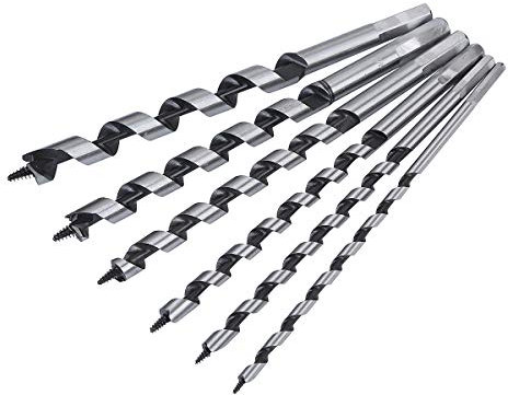 TOPWAY Schneckenbohrer Set 6 Stück, 6-16mm Sechskantschaft 230mm Länge Holzbohrer Kohlenstoffstahl Holz Spiral Spiralbohrer für Holzbearbeitung Metall Kunststoff Lochbohren 130230