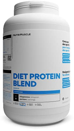 Nutrimuscle - Diet Protein Blend - 1 kg - Chocolat - Mélange protéines - Musculation - Maintien de la Masse musculaire - Objectif Sèche