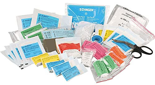 BIGPACK 5 x SÖHNGEN Erste-Hilfe-Nachfüllset, für Erste-Hilfe-Koffer Kindergarten, Art.-Nr. 350021 | Erste Hilfe Füllung | Nachfüllpack