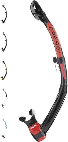 Cressi Itaca Ultra Dry Snorkel - Trockenes Schnorcheln zum Freitauchen und Schnorcheln, Schwarz/Rot, Einheitsgröße, Unisex Erwachsene