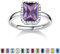 Bestyle Ring Silber 925 Frauen Bling Mondstein Februar Damenring Verstellbar Fingerring mit Amethyst Lila Heilstein Modeschmuck für Mädchen