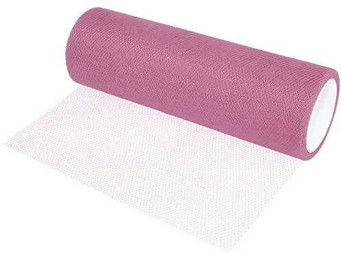 AERZETIX - C55253 - Rotolo di rete in tulle 15cm x 9m - colore: rosa antico - per cucire abiti artigianato decorazione