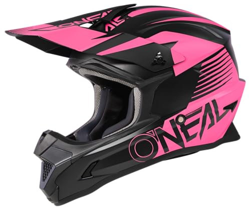 O'NEAL | Motocross-Helm | MX Enduro | ABS-Schale, Komfort-Innenfutter, Lüftungsöffnungen für optimale Belüftung & Kühlung | 1SRS Helmet Stream V.23 | Erwachsene | Schwarz Pink | Größe XXL (63/64 cm)