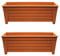 Optimal Products Plastic Trough Plant Pot Long Plastic Planter Outdoor Garden Herb Flower Box UK (55cm Trough Terracotta, 2)