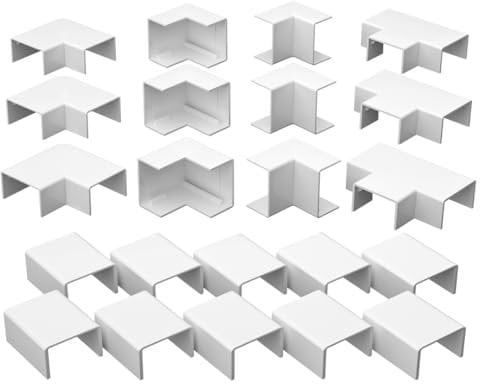QCAB Verbindungsstücke Set für Kabelkanal 2,0 x 1,0 cm, 22-teilig