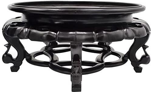 Juanxian Oriental Furniture Vase Stand Fishbowl Teapot Vase Base Stable Home Decoration Display Stand (12.6 in)