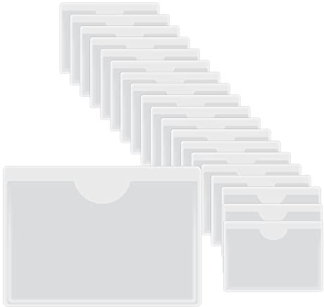HLIWS Autocollantes en Plastique transparent-20 Pièces Pochettes de Carte Auto-Adhésives,avec Ouverture sur Le Dessus,pour protéger Vos Cartes(Taille intérieure:4 * 6cm)