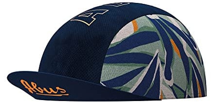 ABUS Race Cap - stylische Cycling Cap mit Sweatband - Schutz vor Sonne, Insekten und Schweiß - passt unter den Rennradhelm - für Damen und Herren - Dunkelblau mit Muster, Größe S