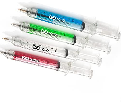 WPRO Kugelschreiber Spritzenkuli Bob 1000 Stück – Werbestifte personalisierbar mit Logo – Werbeartikel für Arztpraxen, Apotheken, Firmen – Giveaways mit Aufdruck