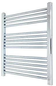 600mm (w) x 800mm (h) Straight Chrome Heated Towel Ladder Rail Bathroom Radiator - 1624 BTUs
