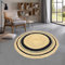 Taracarpet runder Jute Teppich Sisal Optik mit Bordüre Kurzflor Boho modern für Wohnzimmer Schlafzimmer nachhaltig Natur-Teppich Natur-schwarz 250 cm rund