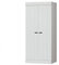 WOOOD Connect Kleiderschrank 2 Türig, Niedriger Garderobenschrank aus Kiefer und Melamin mit Schublade Connect-Schrankwand - Weiß - 175x77x56 cm