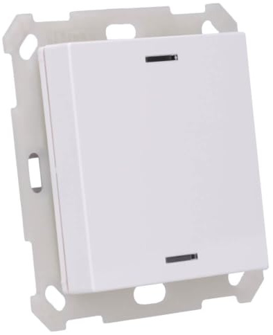 KNX Button Light 55, 1-Wege, RGBW, mit Temperatursensor, Reinweiß glänzend, Neutral