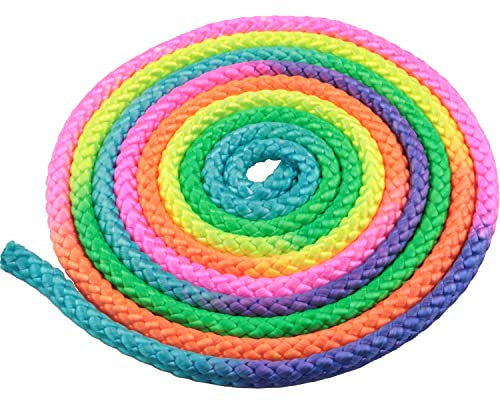 JJHXSM Corda per saltare per ginnastica aerobica e fitness, 3 metri, arcobaleno, ritmica, per competizioni professionali, fitness a casa, per bambini che giocano